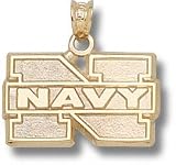 Navy Midshipmen Solid 10K Gold ''N NAVY'' 1/2'' Pendant