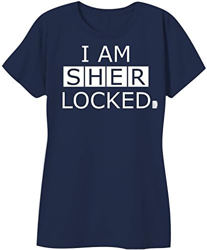 BBC Sherlock I Am Sherlocked Junior's T-Shirt (Medium, Navy)