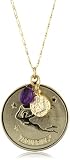 a.v. max "Horoscope" Aquarius Coin and Teardrop Stone Pendant Necklace
