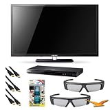 Samsung PN64D7000 51-Inch 1080p 600Hz 3D Plasma HDTV with PN64D7000, BDD5500 3D Blu Ray Player, 2 SSG-3100GB 3D Glasses, Xtreme 6 ft 1.4v HDMI Cables (x3), and TV Screen Cleaning Solution