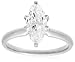 14k Choice of White or Yellow Gold Marquise Solitaire Diamond Engagement Ring (1 1/2 ct, H-I Color,  SI2-I1 Clarity)