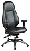 Black Leather Multi-function High Back Chair with Seat Slider and Ratchet Back By Office Star