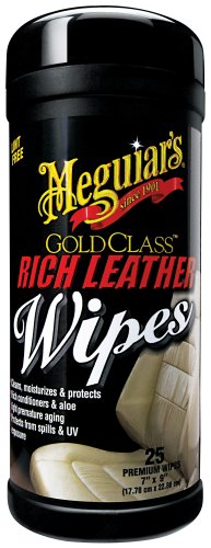 Meguiars G10900 Gold Class Rich Leather Wipes 25 wipes pack of 6