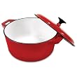 Heuck 33030 Porcelain Enamel Cast Iron 5 Quart Dutch Oven, Red