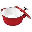 Heuck 33030 Porcelain Enamel Cast Iron 5 Quart Dutch Oven, Red