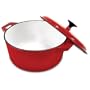Heuck 33030 Porcelain Enamel Cast Iron 5 Quart Dutch Oven, Red