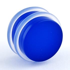 One Acrylic Glow-In-The-Dark Plug: 5/8" Blue (SINGLE PLUG, ORDER 2 FOR A PAIR)