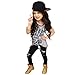 DaySeventh Toddler Girls Outfit Clothes Print T-shirt Tops+Long Pants Trousers 1Set (3T, Grey)