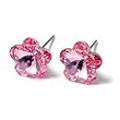 10mm Pink Swarovski Crystal Flower Earrings Fashion Jewelry