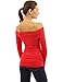 PattyBoutik Women's Off Shoulder Ruched Side Long Sleeve Blouse