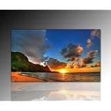 Wandbild xxl (beach sea hawai 70x120 cm) Deko Bild auf Leinwand. Ausf�hrung sch�ner Kunstdruck auf echter Leinwand und Keilrahmen. Bild Motiv (Hawaii Bucht Meer blau gelb gr�n Himmel Wolken Berge Strand) Made in Germanyvon "Nix-Art Wandbilder"