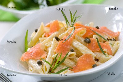 Wallmonkeys Peel and Stick Wall Graphic - Salmon Pasta - 24