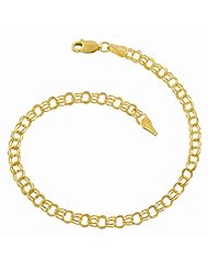 14 Karat Yellow Gold 4.3-mm Classic Solid Charm Bracelet (7 Inch)
