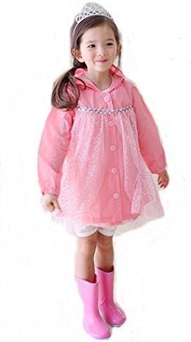 Girls' Snow Princess Fancy Hoodie Jacket (130, Pink)