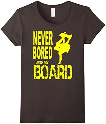 Women's Never Bored with my Skateboard T-Shirt Small Asphalt