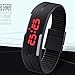 Fanmis Simple Black Gel Rubber Bracelet Touch Screen LED Digital Display Unisex Sports Watch