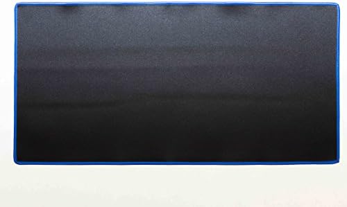Large Black Premium Gaming Mouse Pad -- Blue Stitched Edges -- Best Video Game Desk Mat -- 24" X 12"