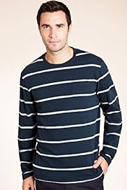 Blue Harbour Pure Cotton Long Sleeve Striped T Shirt