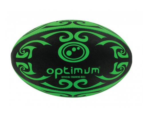 OPTIMUM Tribal Training Rugby Ball, Green/Black, 3 OPTIMUM Tribal Training Rugby Ball, Green/Black, 3