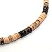 Surfer Necklace Made from Dark Brown, Light Brown and Tiger Brown Coco Beads, Barrel Lock