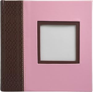 Milano Photo Album, Embossed Spine, Photo Pocket On Cover, 9x9", Pink