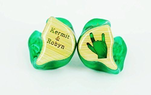 Heir Audio Black Wood Faceplate and Blue Gold Nugget Shell Luxury High Fidelity Ultimate Earphone