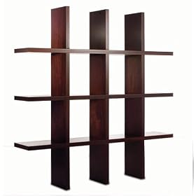 Tic Tac Toe Medium Bookcase in Dakka Brown