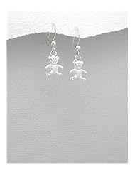 Bear Earrings In 92.5 Sterling Silver