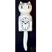 Lady White Kit Kat Pendulum Wall Cat Clock