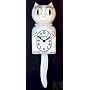 Lady White Kit Kat Pendulum Wall Cat Clock