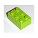 Lego Building Accessories 2x3 Bright Green Brick, Bulk Pack 50 Pieces