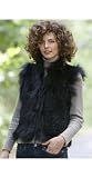 Women's Laurel Knitted Rabbit Fur Vest with Fox Fur Trim
