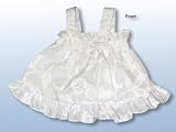 Classic Hibiscus Wide Strap Ruffle Dress Hawaiian Aloha 2PC Cabana (Jumper) Set in Wedding White - Infant Size