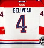 Jean Beliveau Signed Montreal Canadiens White CCM Replica Jersey