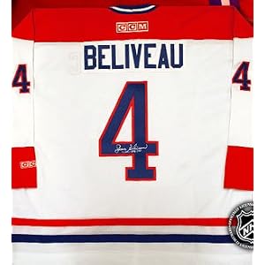 Buy Jean Beliveau Signed Montreal Canadiens White CCM Replica Jersey