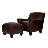 angelo:HOME Baxter Renu-Leather Lounge Chair and Ottoman, Coffee Brown