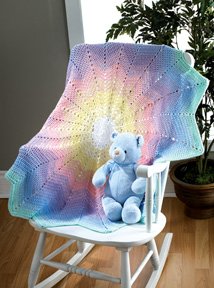 Mary Maxim Rainbow Burst Baby Blanket Crochet Kit