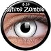 Farbige Kontaktlinsen Fun Lenses White Zombie Weiss mit schwarzem Rand 1 Paar (2 Stück)