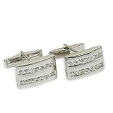 Gifts for Him Sterling Silver Zircon Gemstone Cufflink (cflng231)