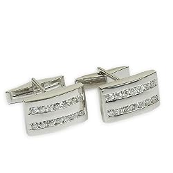 Gifts for Him Sterling Silver Zircon Gemstone Cufflink (cflng231)