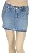 Low Waist Stretch Denim Rhinestone Cut Off Mini Skirt