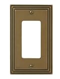 Wall Plates: Amerelle Steps Rocker Wallplate 2-Pack, Rustic Brass #84RRB