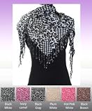Trendy Animal Skin and Checker Pattern Viscose Scarf