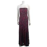 Formal Evening Gown. Strapless Beaded Dress for Prom, Party, Homecoming by Sean Collection (1220) Purple/Red