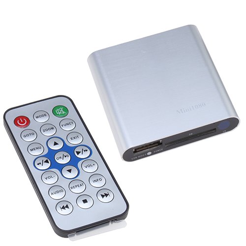 Mini 1080P HD Media Player (Silver) - Build-in Internal Flash Enables it as USB Storage, Directly Read SD/SDHC Card