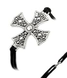 Decorated Maltese Cross Elastic Tie Sterling Silver Bracelet