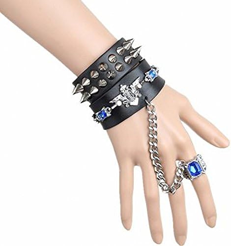 Punk Spiked Leather Bracelet D Hall Nightclub Performances Spike Bracelet Cross Leather Gloves