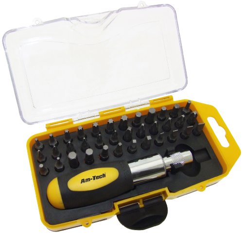  Am-Tech Lot de 38 embouts en chrome-vanadium pour tournevis à cliquet (Import Grande Bretagne)