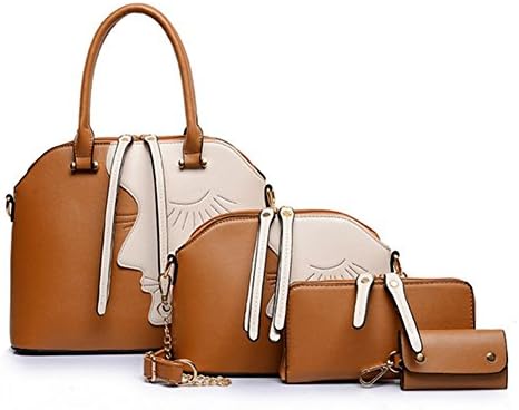 Bagoddess Beauty Face Multiple Four-Pieces Handbag Purse Crossbody Key Case Bag(C3)