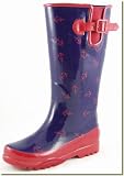 Sperry - Women's Blue and Red Anchors Rain Boots